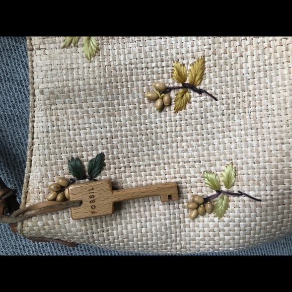 Vintage Genuine Fossil Straw Shoulder Bag pristine - Picture 5 of 8